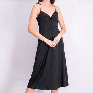 Danielle Bernstein Satin Slip A-Line Dress Black Size 18W